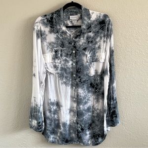 Soft Surroundings Tie Dye Button Down Longline Tunic Top